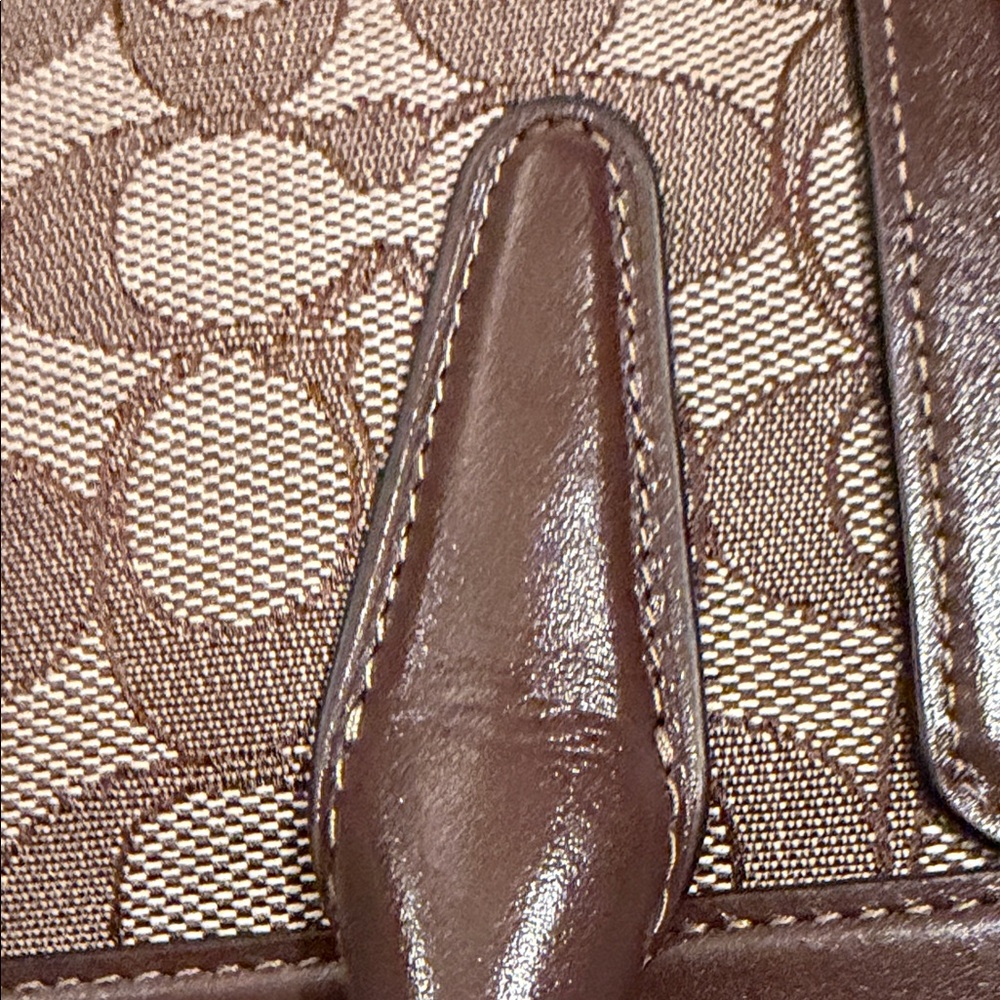 COACH Andrea Carryall Bag In Signature Jacquard CT766 Silver/Oak/Maple - Picture 12 of 13